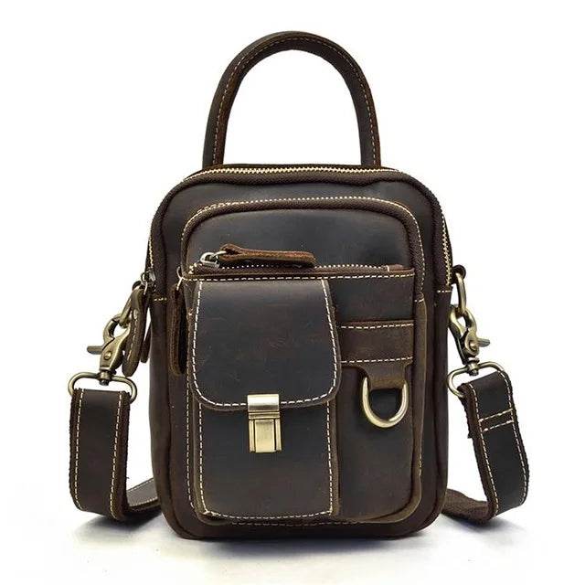 Genuine Leather Shoulder Waist Bag – Anti-Theft Crossbody Phone - VacationGrabs