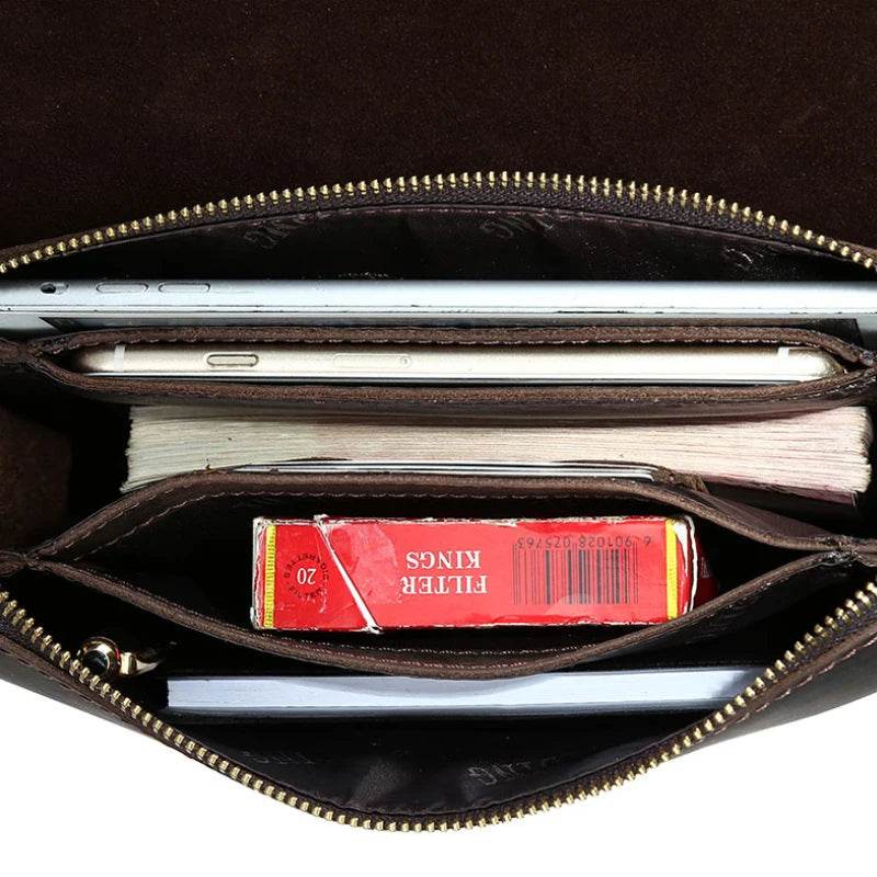 Top Grade Men's Genuine Leather Day Clutch | Crazy Horse Wallet - VacationGrabs