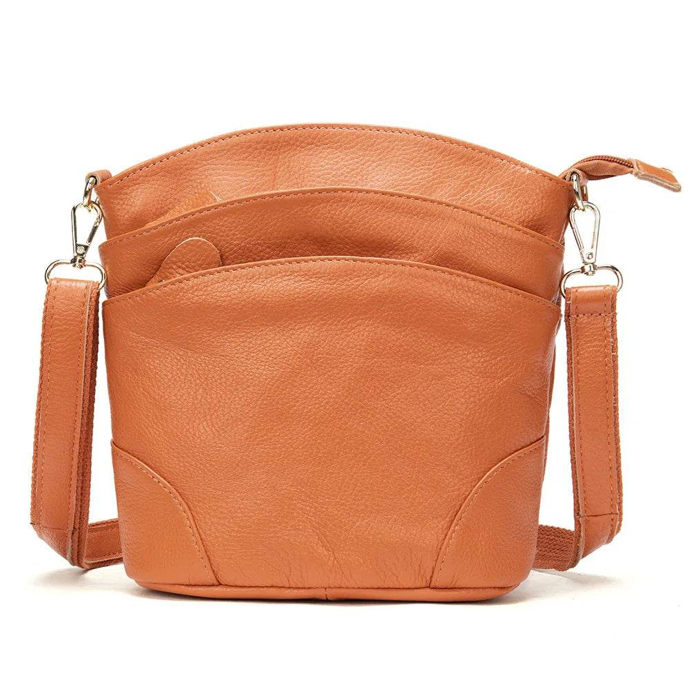 Designer Women's Leather Crossbody Messenger Bag Cowhide Sling - VacationGrabs