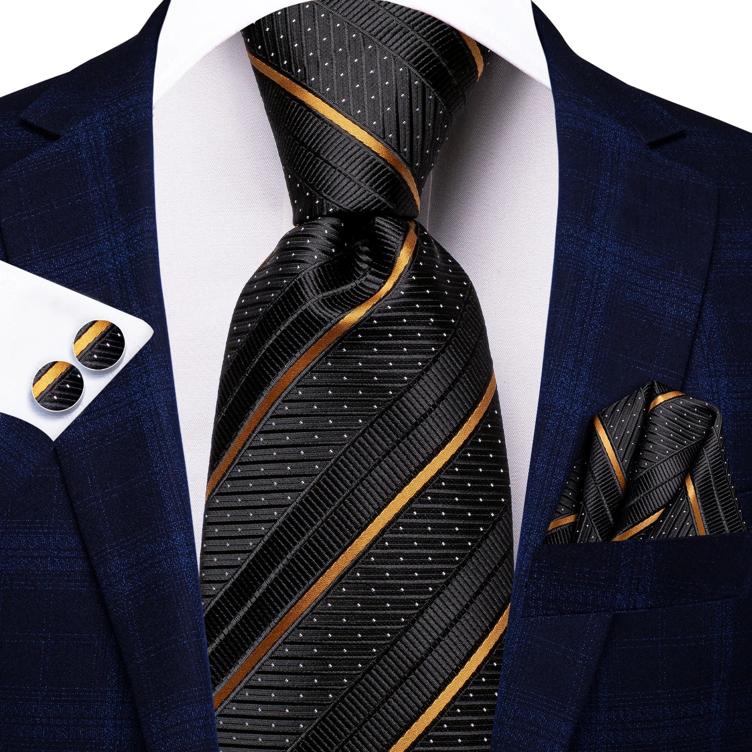 Men's Black Silk Paisley Tie for Travel-Friendly Style
