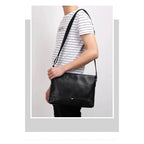 Thick Genuine Leather Shoulder Messenger Bag Anti-Theft - VacationGrabs