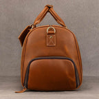 Custom Name Leather Duffel Bag Men’s Weekender Travel Bag - VacationGrabs