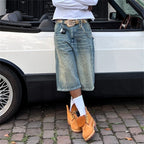 Baggy denim jeans men in light wash, ideal for casual summer outings