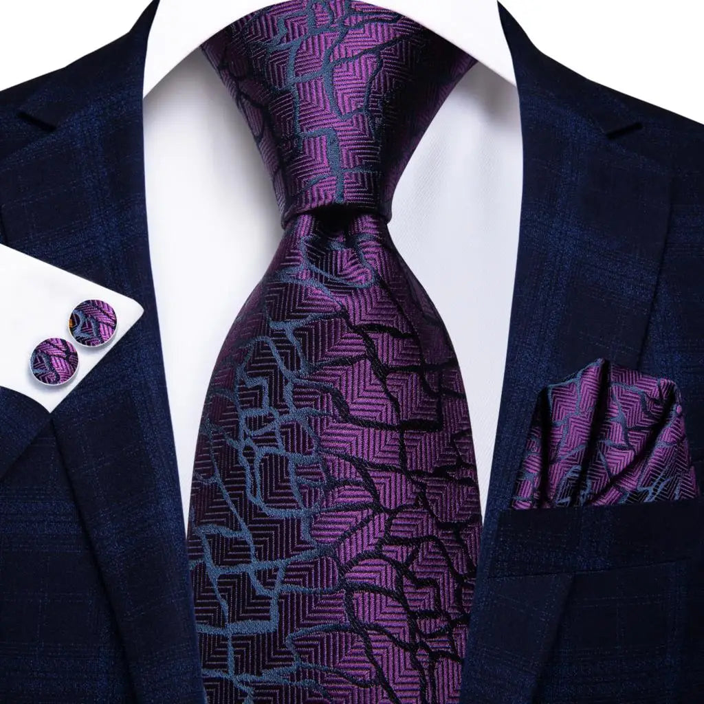black silk paisley tie for men, elegant accessory for formal occasions