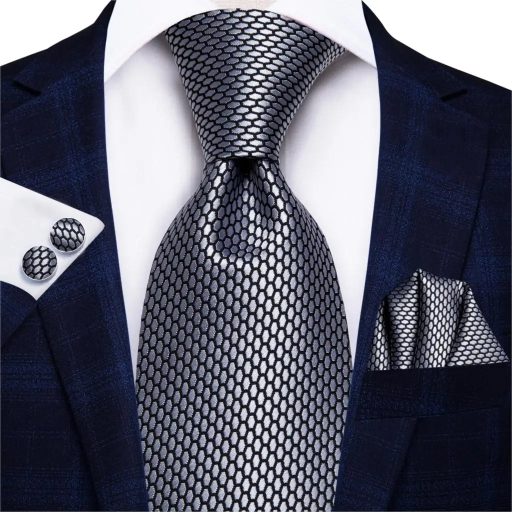 Black silk paisley tie for men, perfect accessory for formal events