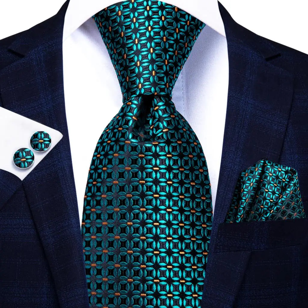 Black silk paisley tie for men, elegant accessory for formal occasions