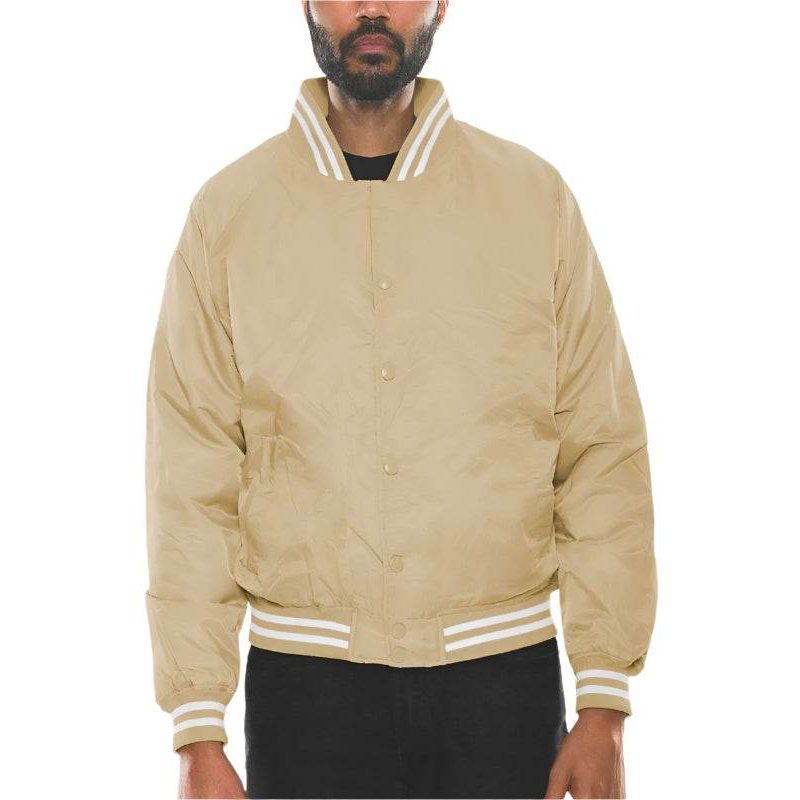 Men's beige bomber jacket, lightweight, casual wear for cool weather