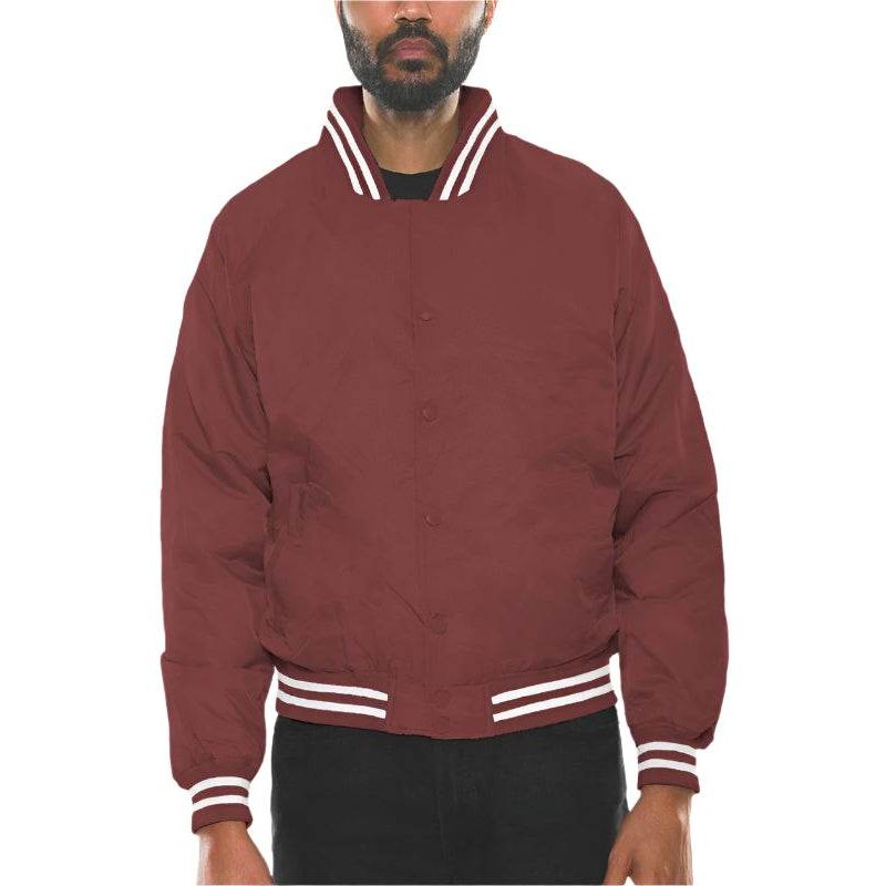 Men's maroon bomber jacket, lightweight for casual wear