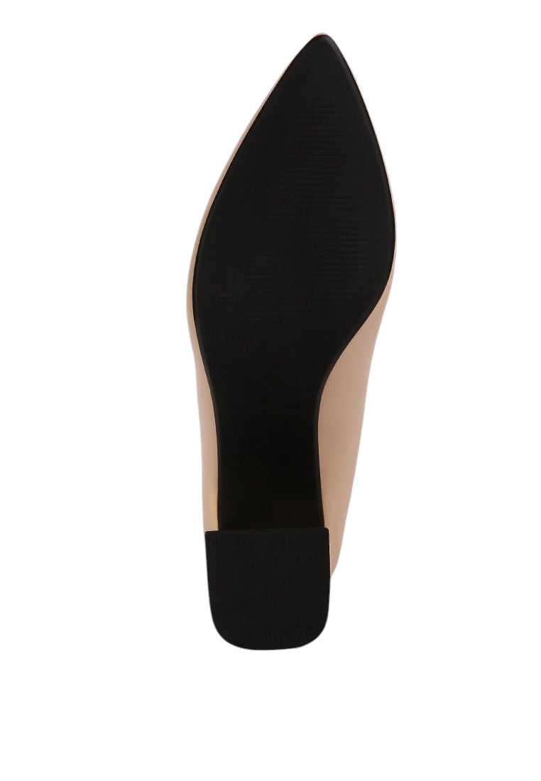Casey Metallic Detail Block Heel Pumps