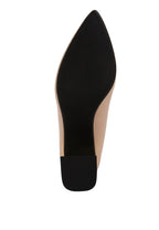 Casey Metallic Detail Block Heel Pumps