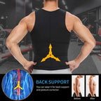 Men's black compression shirt for back support and posture correction