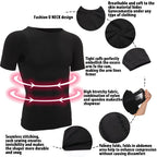 Men's black compression shirt, breathable fabric for athletic use