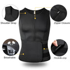 Men's black compression shirt with zipper closure, breathable material for workouts
