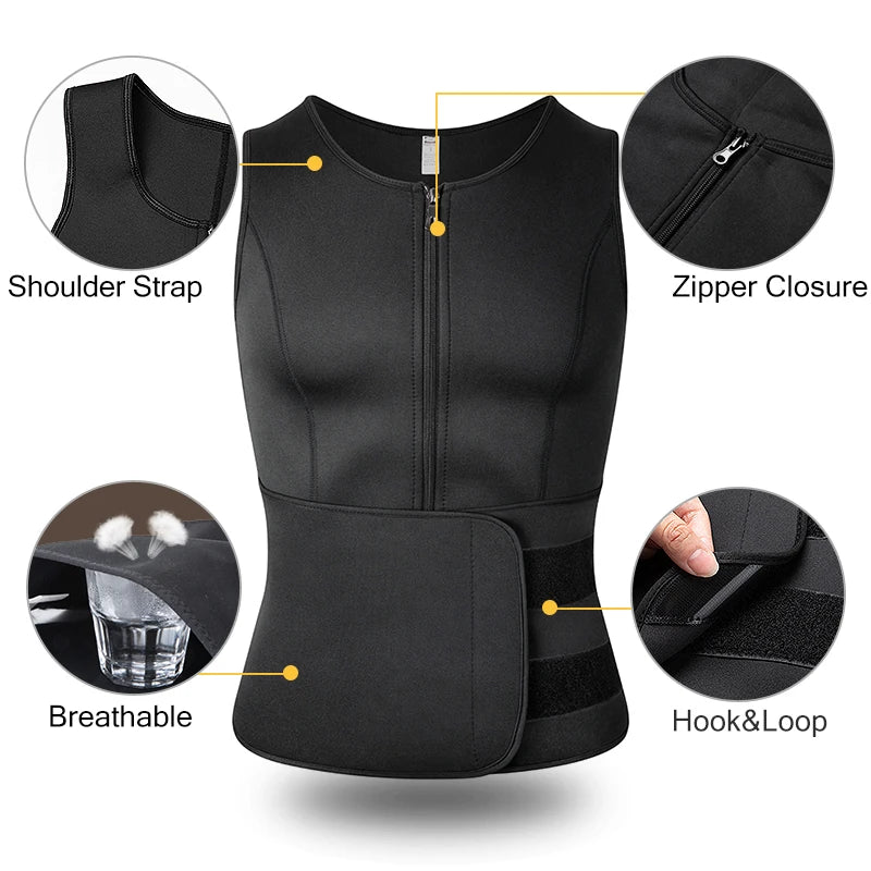 Men's black compression shirt with zipper closure, breathable material for workouts
