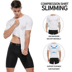 Men's white compression a shirt for slimming and support