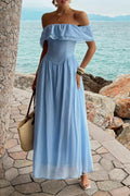 Women's blue corset dress, lightweight fabric for summer outings