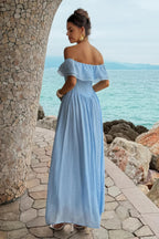 Women's light blue corset dress, perfect for summer outings