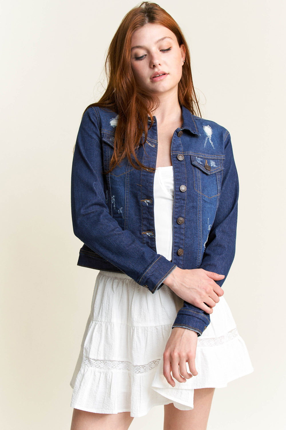 Women's blue denim jacket, stylish and casual for everyday wear