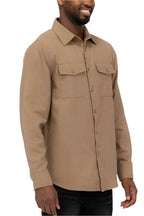 Men's WEIV tan flannel shirt, perfect for casual wear