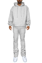 Men's gray flared track pants, comfortable fabric for casual wear