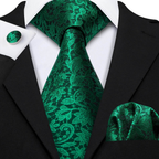 Floral Jacquard Silk Tie Set for Men