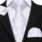 Floral Jacquard Silk Tie Set for Men