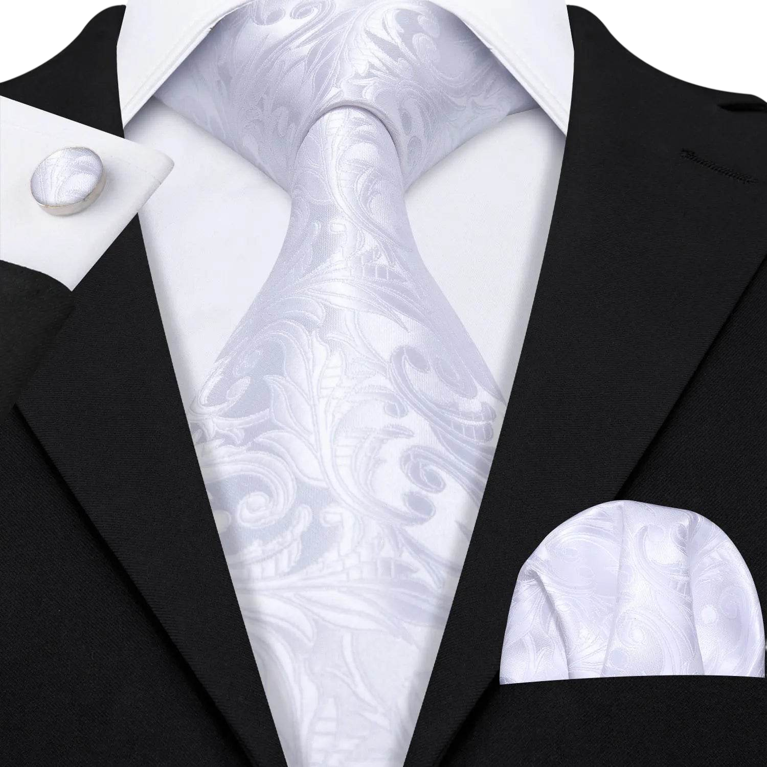 Floral Jacquard Silk Tie Set for Men
