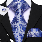 Floral Jacquard Silk Tie Set for Men