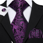 Floral Jacquard Silk Tie Set for Men