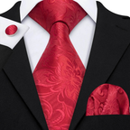 Floral Jacquard Silk Tie Set for Men