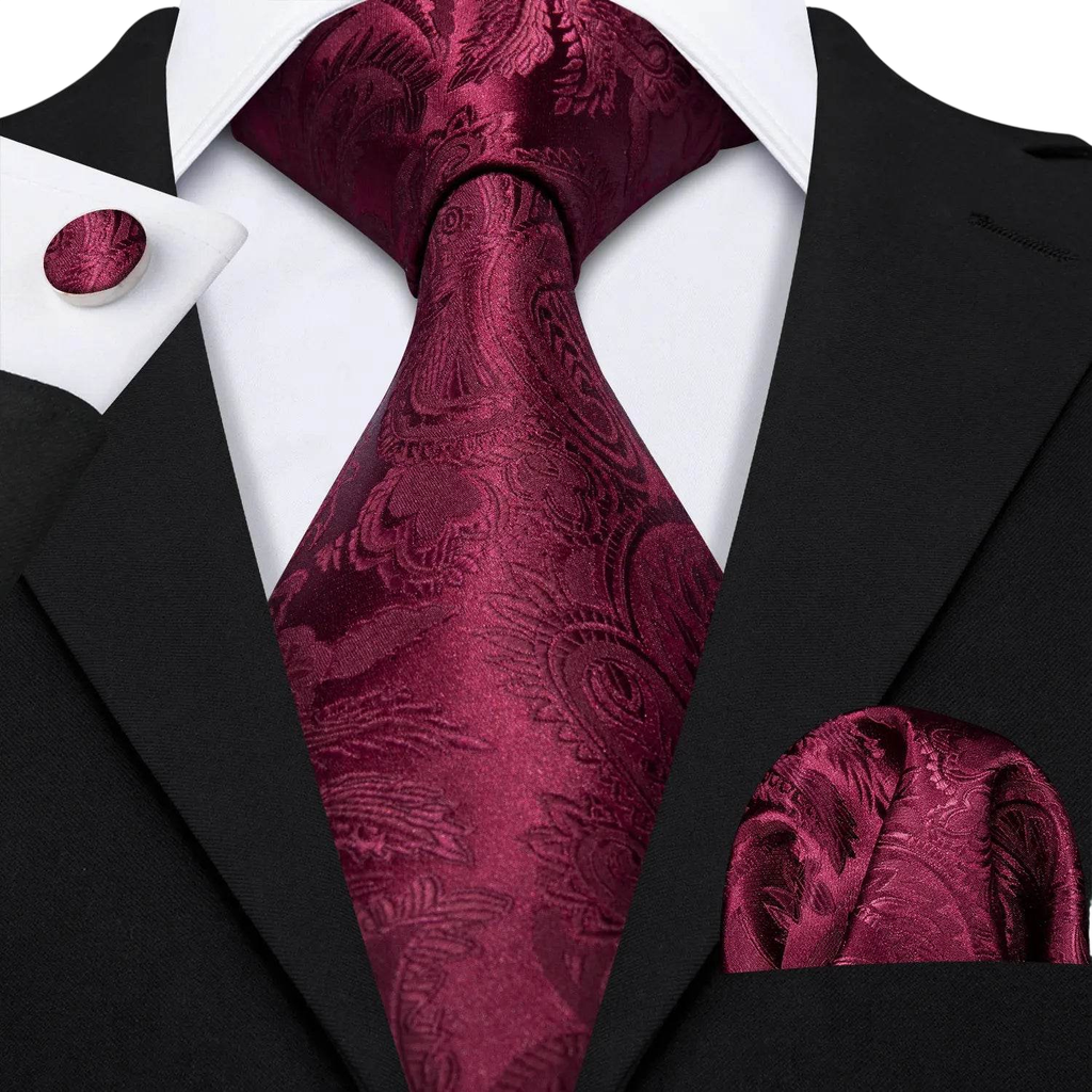 Floral Jacquard Silk Tie Set for Men