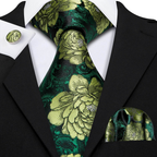 Floral Jacquard Silk Tie Set for Men