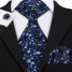 Floral Jacquard Silk Tie Set for Men