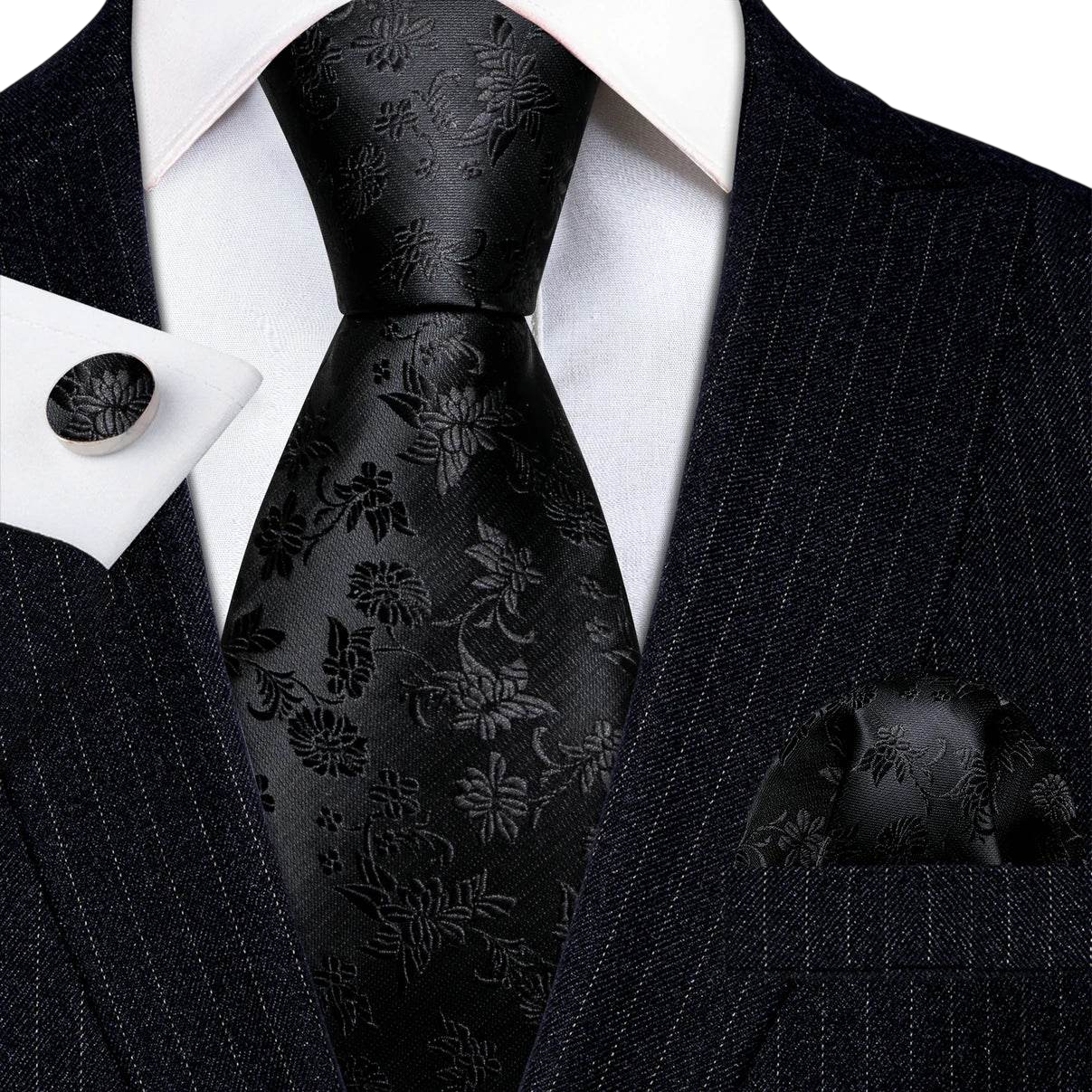 Floral Jacquard Silk Tie Set for Men