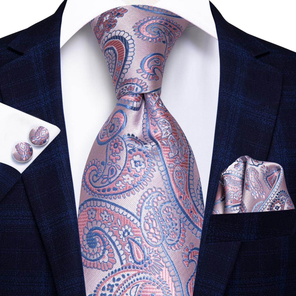 VacationGrabs Gold Paisley Formal Tie for Men