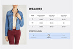 Women's denim jacket in light blue for casual outings
