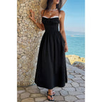 Black lace frock dress for women, perfect for beach outings