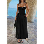 Black lace frock dress, cotton fabric, perfect for summer outings