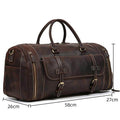 Large leather travel bag by VacationGrabs with spacious compartments and durable handles