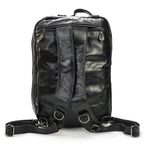 Black leather backpack, stylish and durable for everyday use