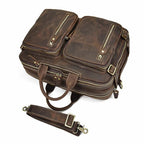 Brown leather backpack backpack, stylish and practical for travel