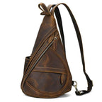 VacationGrabs leather black sling bag with stylish design and multiple zippered pockets