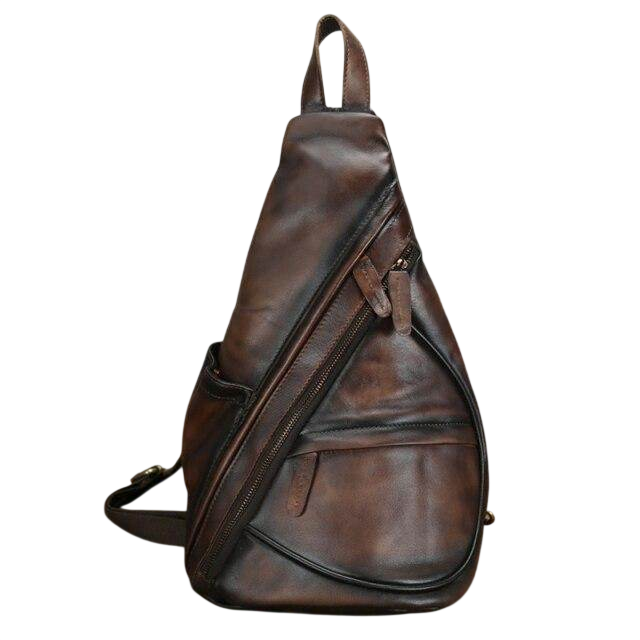 VacationGrabs Leather Black Sling Bag for Everyday Use