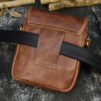 Brown leather crossbody mini bag for casual outings