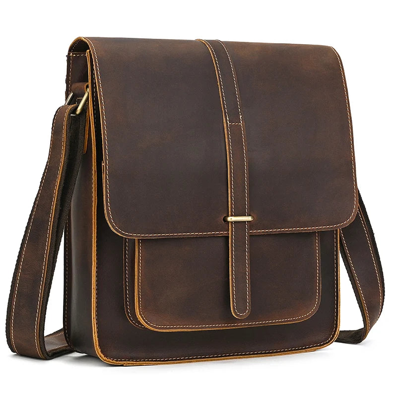 Brown leather crossbody mini bag for everyday use