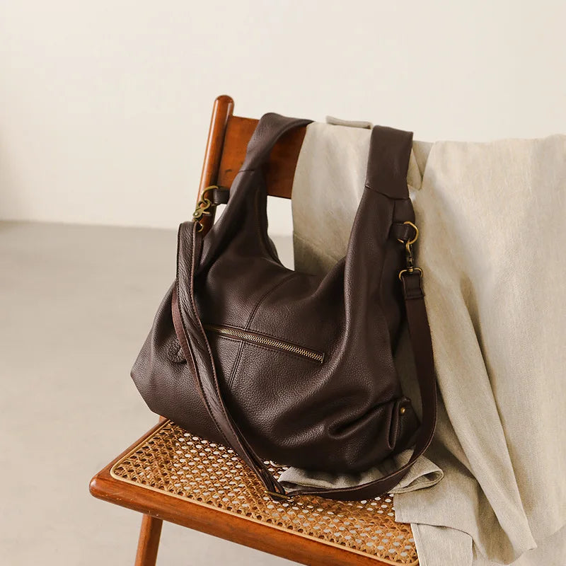 Brown leather crossbody mini bag for everyday use