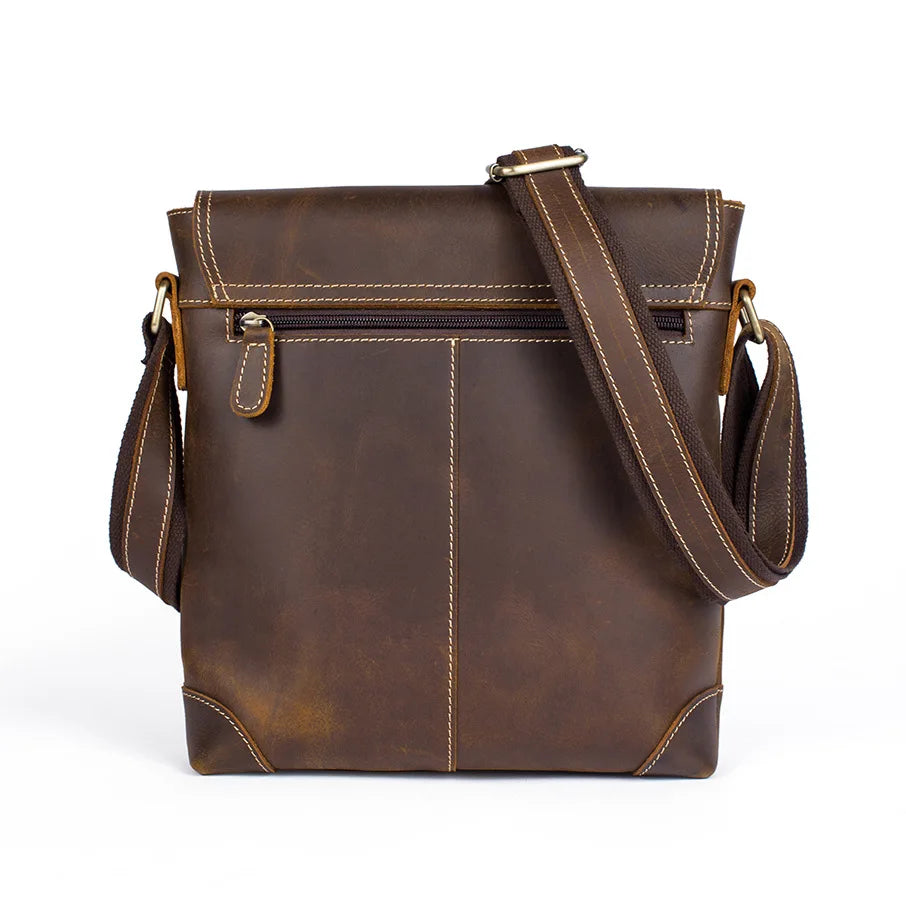 Brown leather crossbody mini bag for daily use and travel