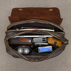 Leather crossbody mini bag in brown, perfect for carrying essentials