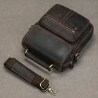 Brown leather crossbody mini bag with adjustable strap for everyday use