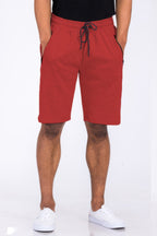 Men's red lounge shorts men, comfortable cotton blend for casual wear